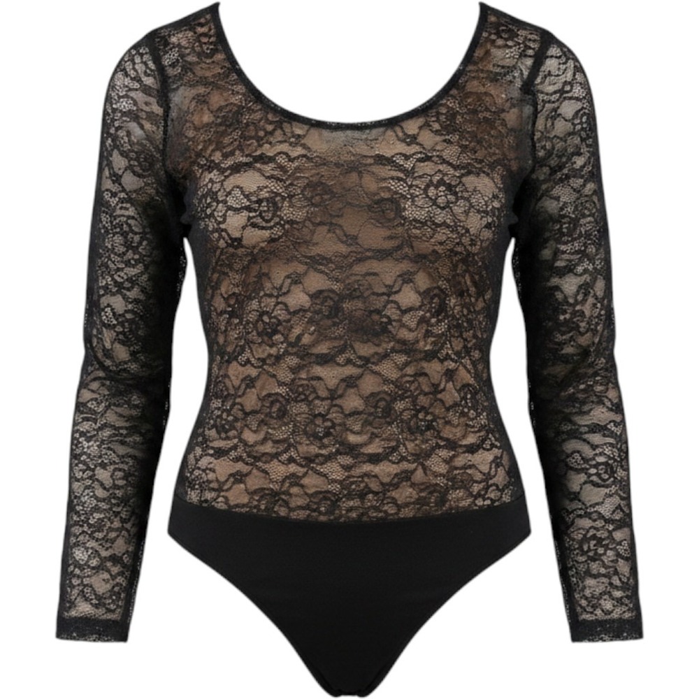 Torrid Black Floral Lace Bodysuit Size 2X 18 20  Semi Sheer Whimsigoth NEW